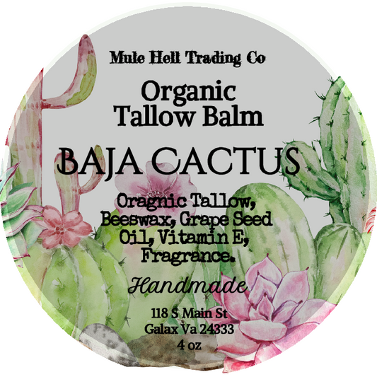 100% Organic, Grass Fed, Baja Cactus Tallow Body Balm