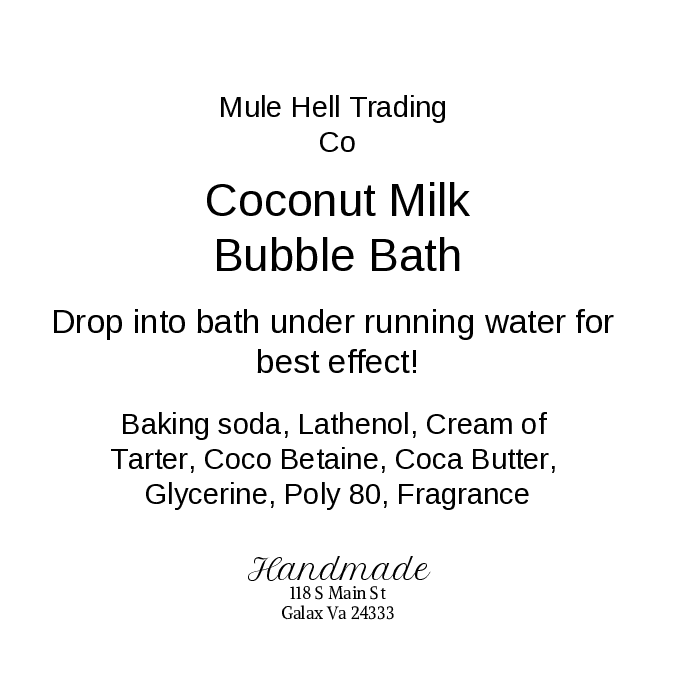 Coconut Milk Bubble Bath
