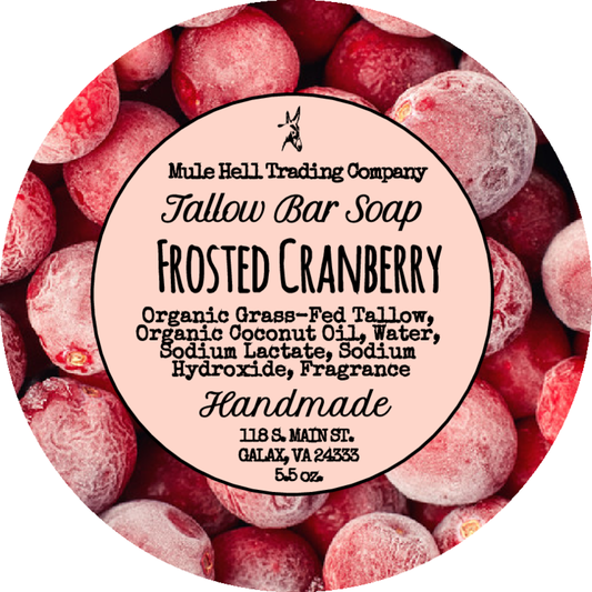 Frosted Cranberry Tallow Soap bar