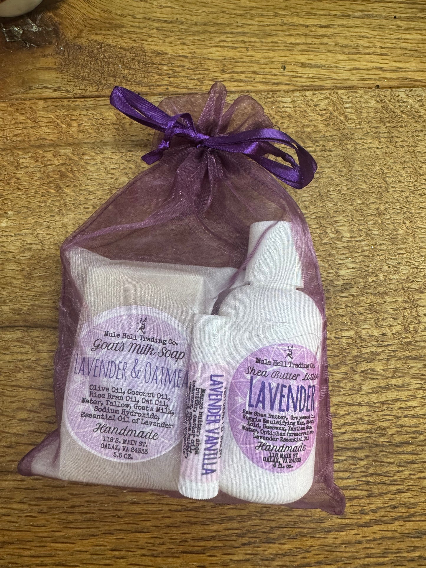 Lavender Soap, Lotion, and Lip Balm Gift Set