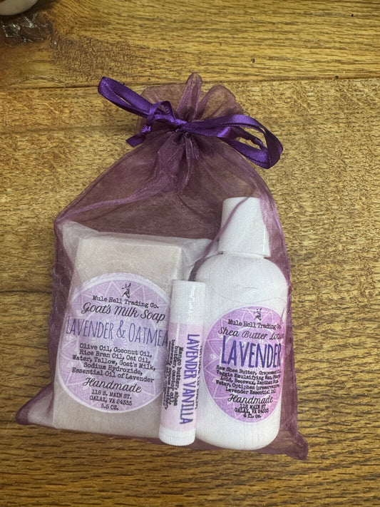 Lavender Soap, Lotion, and Lip Balm Gift Set