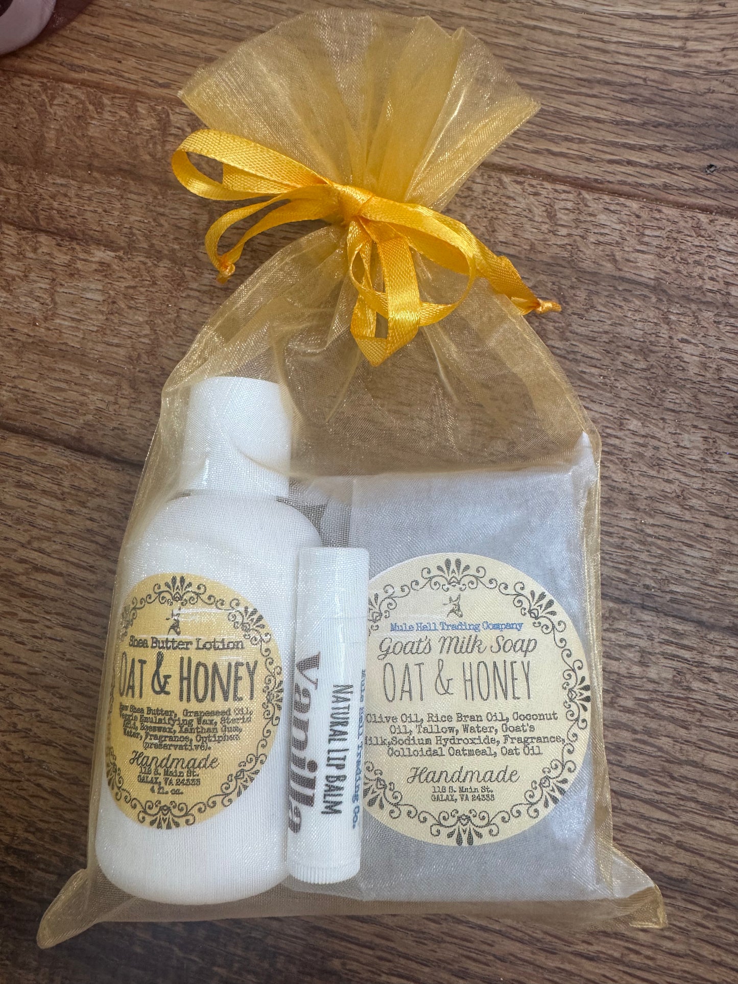 Oat and Honey Soap, Lotion, and Lip Balm Gift Set