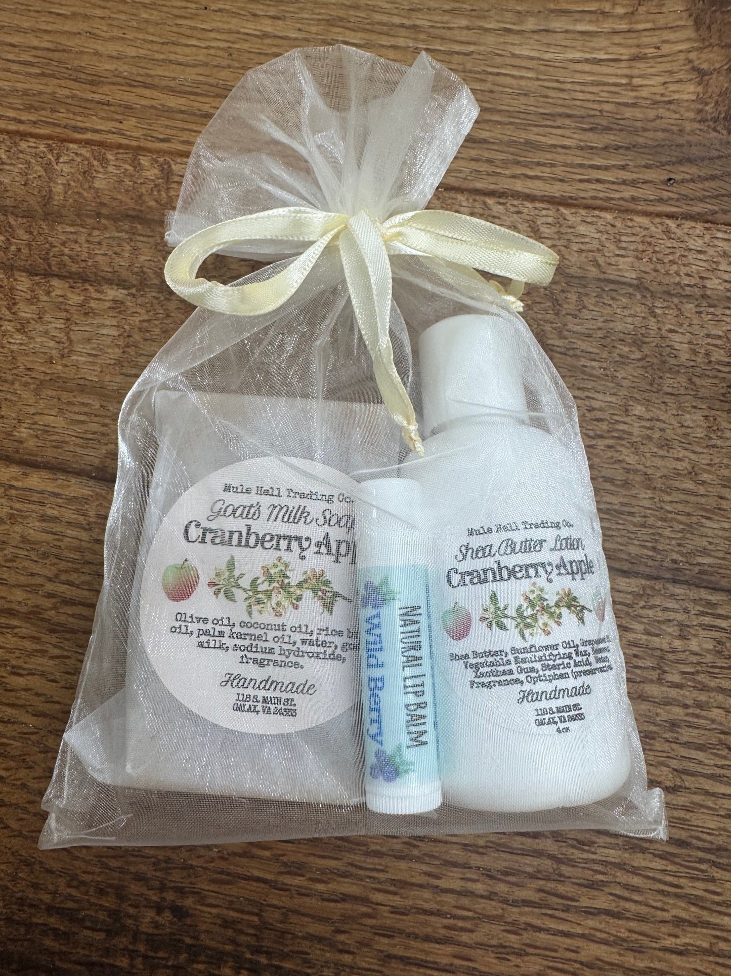 Cranberry Apple Soap, Lotion, and Lip Balm Gift Set
