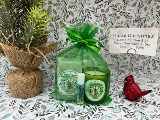 Galax Christmas Soap, Candle, and Lip Balm Gift Set