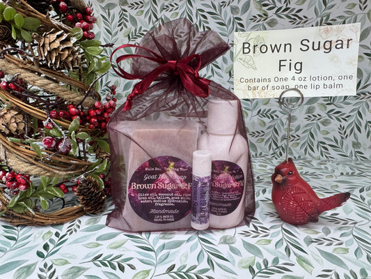 Brown Sugar Fig Soap, Lotion, and Lip Balm Gift Set