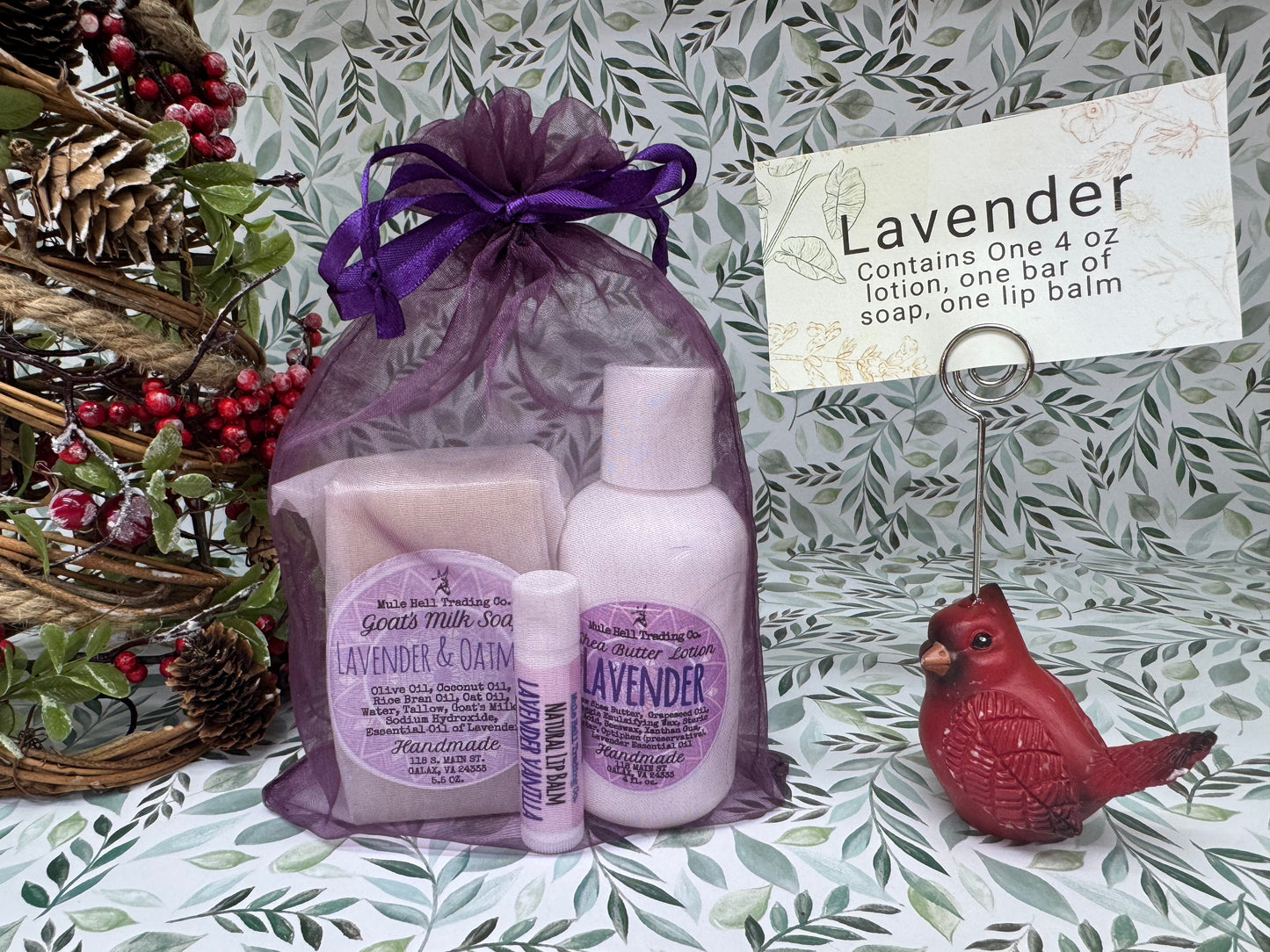 Lavender Soap, Lotion, and Lip Balm Gift Set