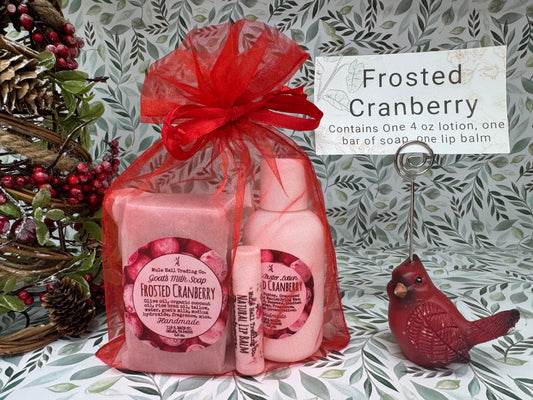 Frosted Cranberry Soap, Lotion, and Lip Balm Gift Set