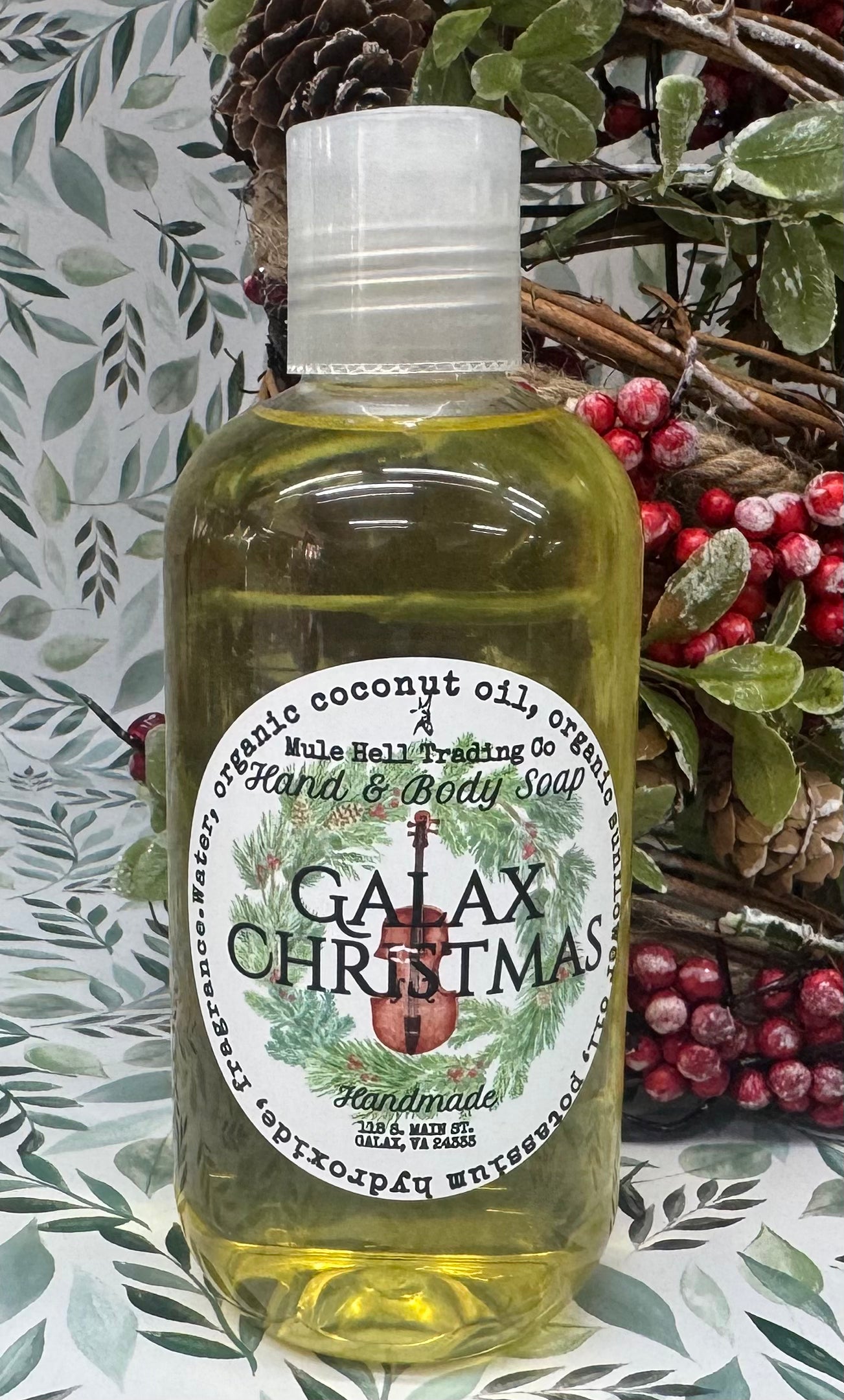 Galax Christmas Salt Scrub, Liquid Soap, Lip Balm Set