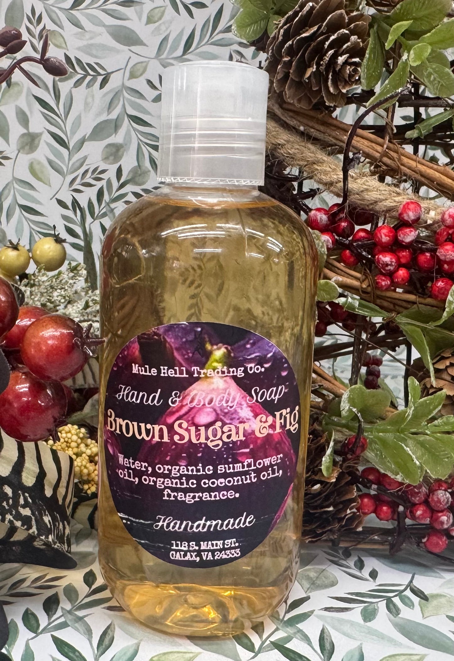 Brown Sugar Fig Salt Scrub, Liquid Soap, Lip Balm Set