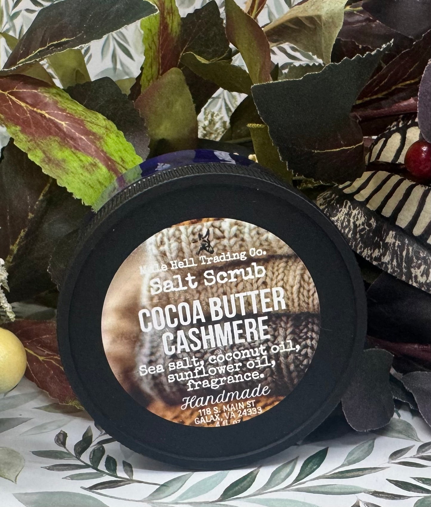 Cocoa Butter Cashmere Salt Scrub, Liquid Soap, Lip Balm Set