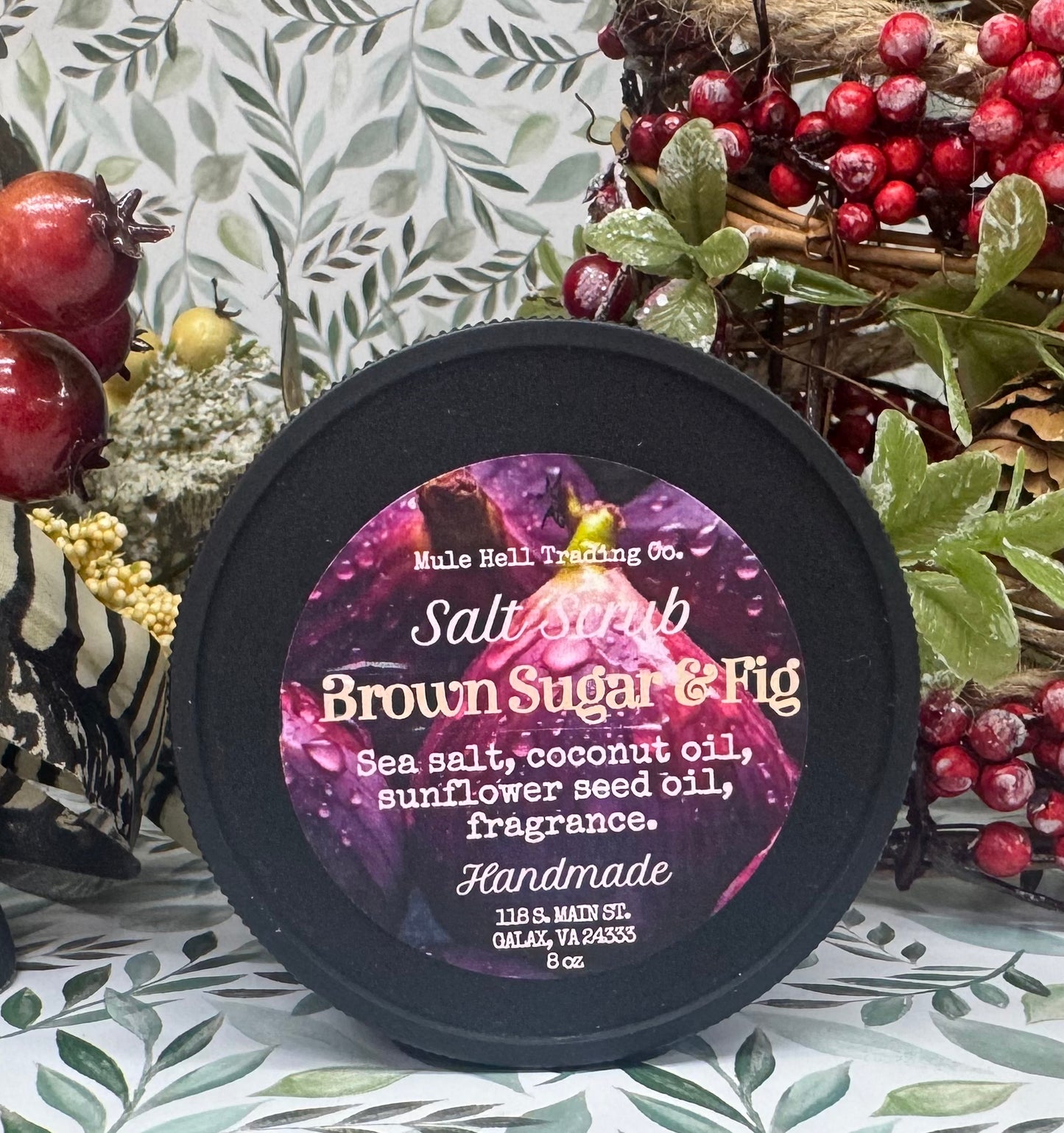 Brown Sugar Fig Salt Scrub, Liquid Soap, Lip Balm Set