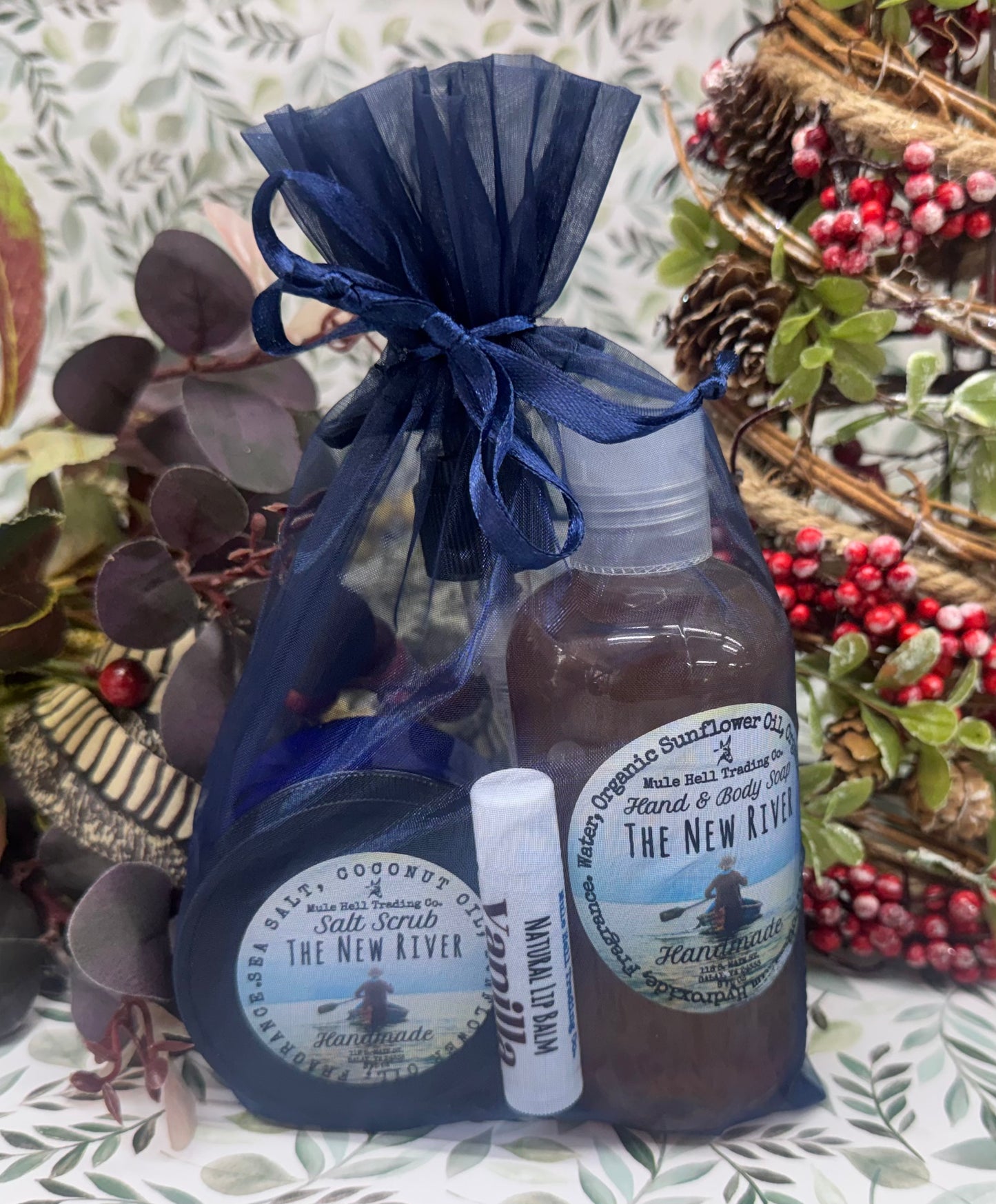 New River Salt Scrub, Liquid Soap, Lip Balm Set