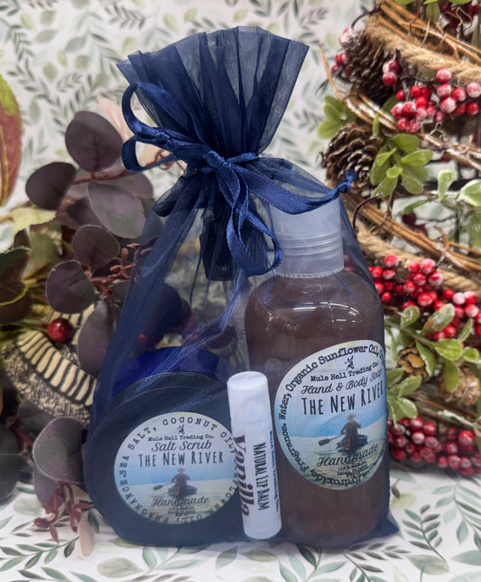 New River Salt Scrub, Liquid Soap, Lip Balm Set