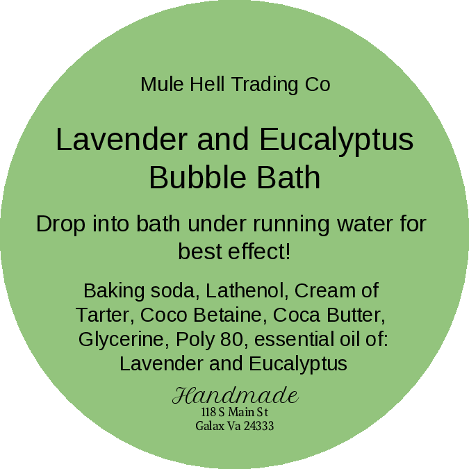 Lavender and Eucalyptus Bubble Bath