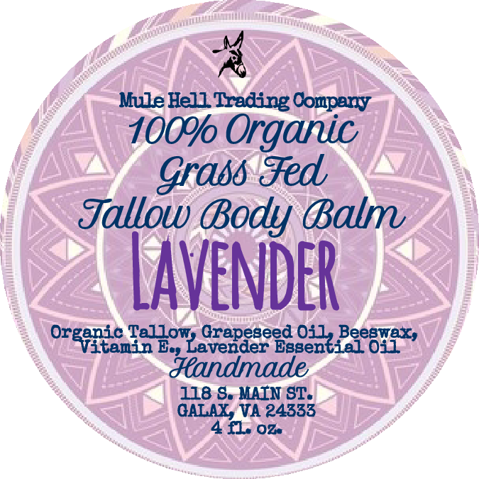 100% Organic, Grass Fed, Lavender Tallow Body Balm