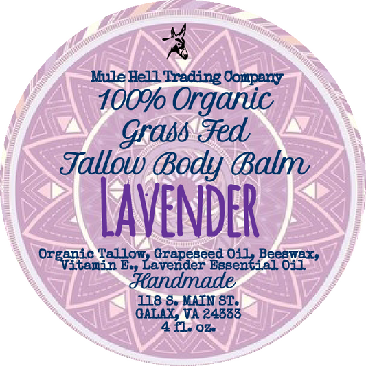 100% Organic, Grass Fed, Lavender Tallow Body Balm