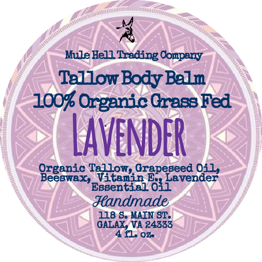100% Organic, Grass Fed, Lavender Tallow Body Balm