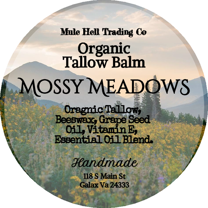 100% Organic, Grass Fed, Mossy Meadows Tallow Body Balm