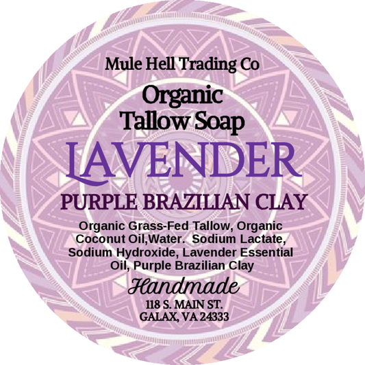 Lavender Clay Tallow Soap Bar